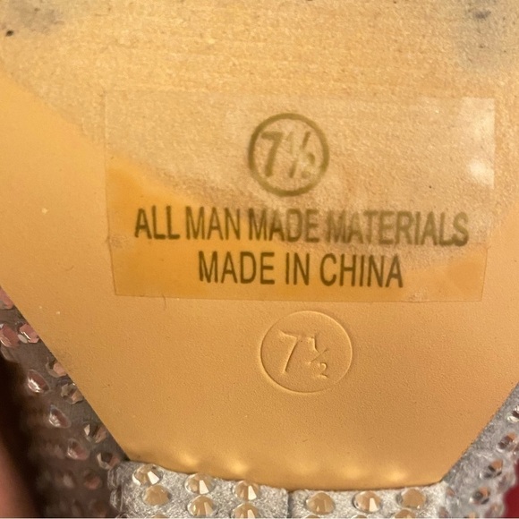 Women's Silver Rhinestone Over-the-Knee Stiletto Boots Size 7,5 - Picture 13 of 14